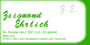 zsigmond ehrlich business card
